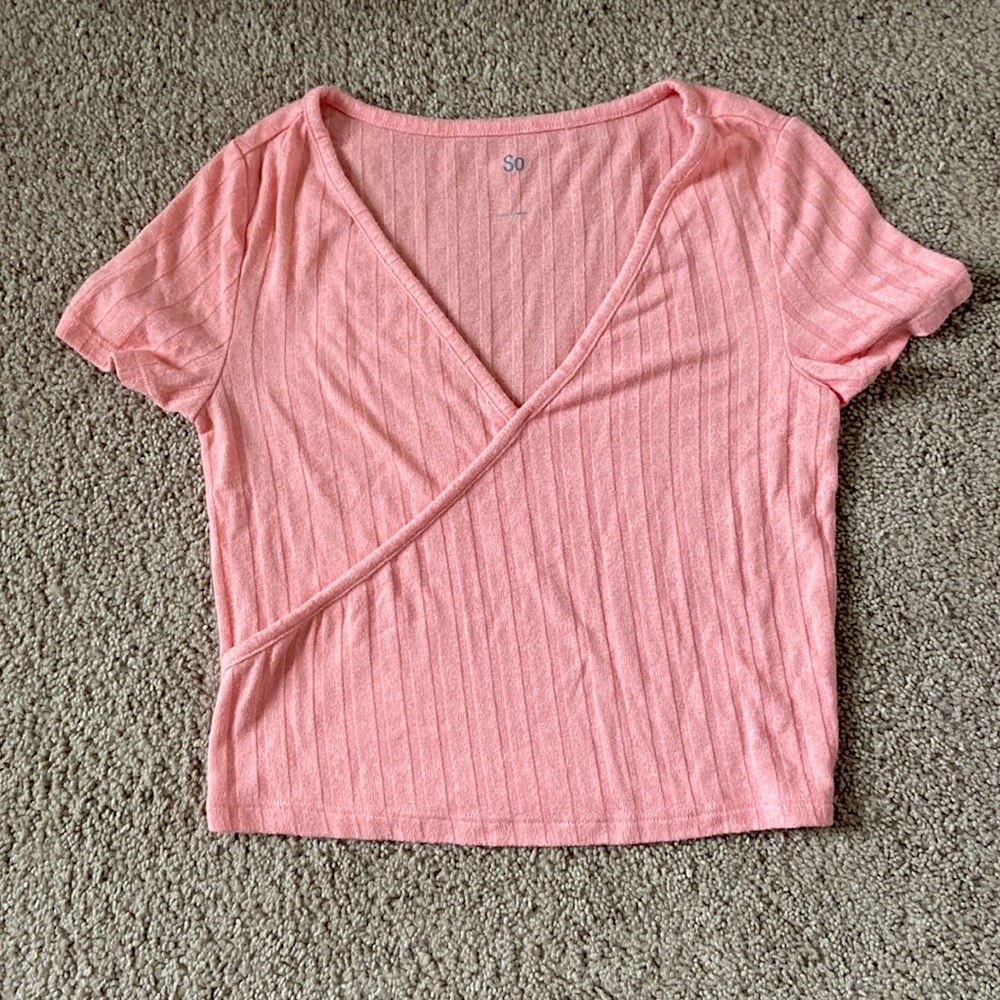 Small Pink SO Short-Sleeve Crop Top